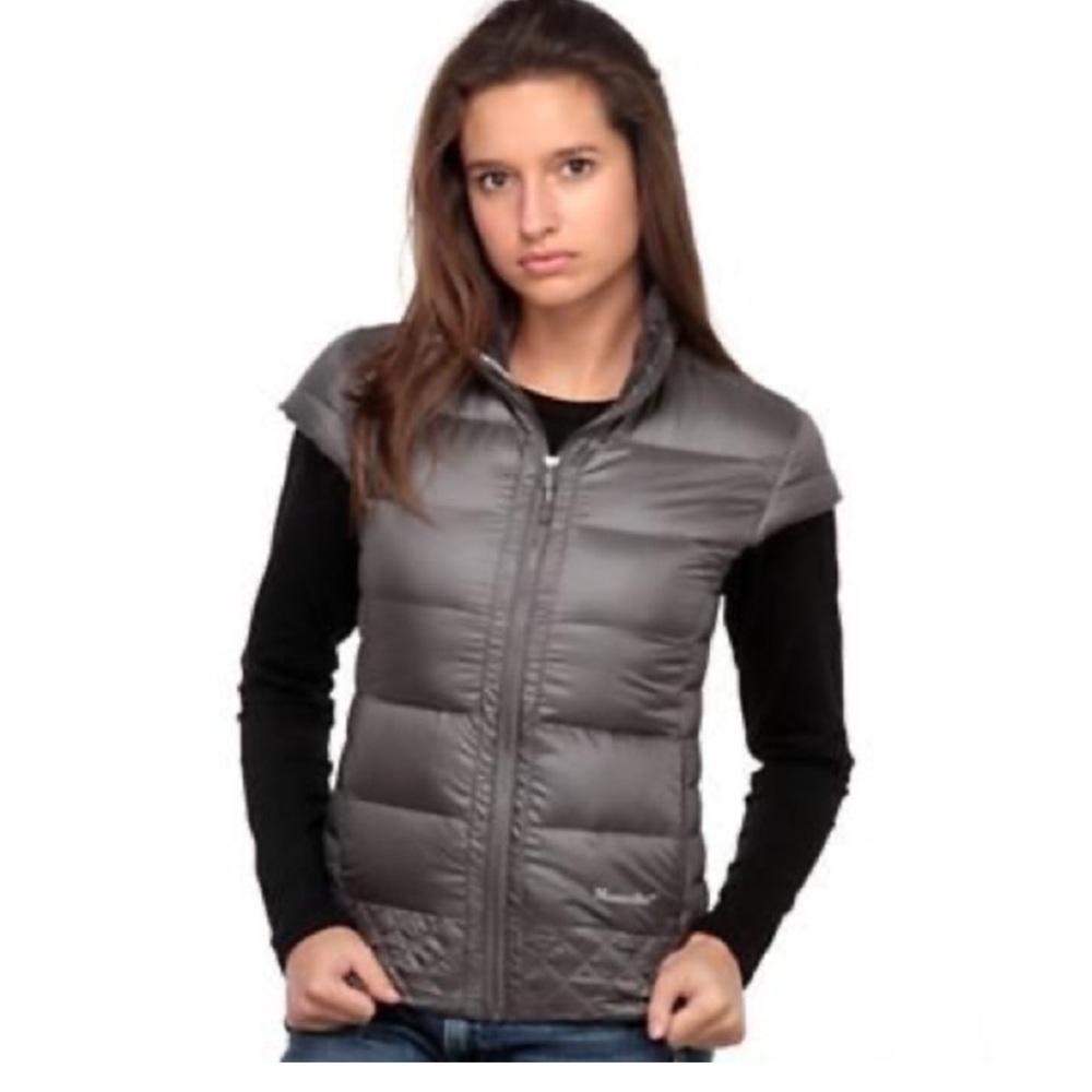 Moosejaw Alexandrine Cap Sleeve Puffer Down Black Vest size M Medium